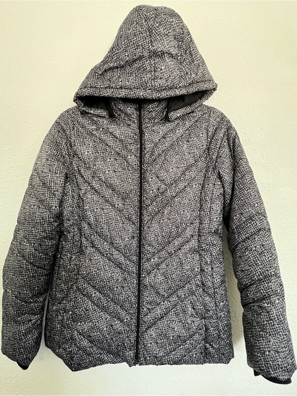 Xersion Hooded Quilted Puffer Jacket - Gray